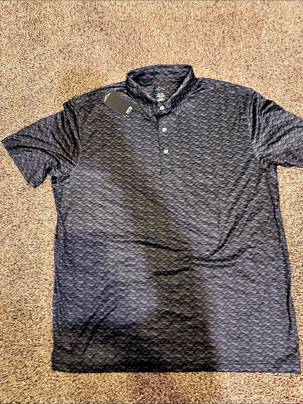 Greg Norman Performance Polo Men's Geometric Black XL